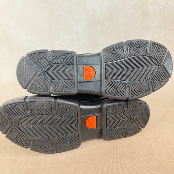 Sorel Explorer Black Leather Lace-Up Combat Boots Side Zip Women size 8 - Picture 13 of 14